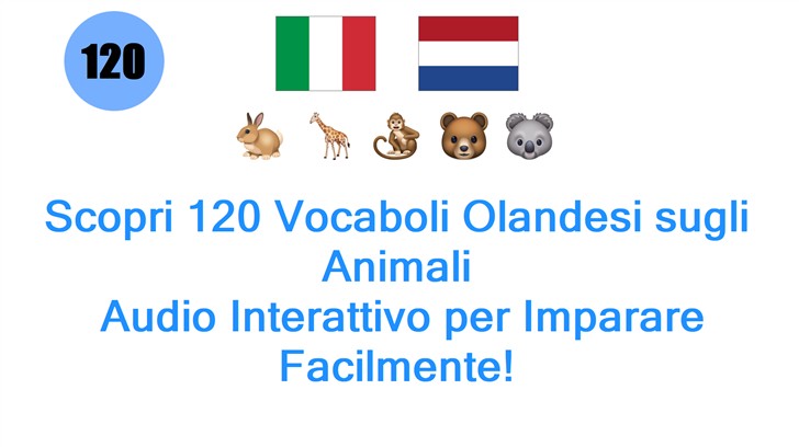 Scopri 120 Vocaboli Olandesi sugli Animali: Audio Interattivo per Imparare Facilmente!